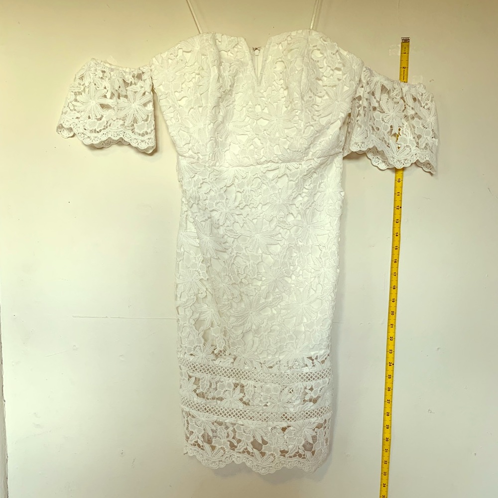 J.O.A. JOA Ivory off shoulder lace dress 👗